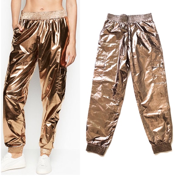Victoria's Secret Pants - VS Sport Rose Gold Shine Jogger Track Pants